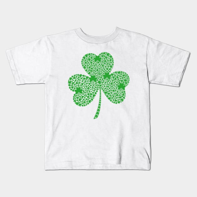 Clover Leaf Made Of Small Clover Leaves Kids T-Shirt by theworthyquote